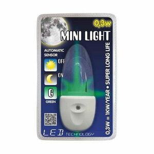 Luxera Lighting Mini light éjszakai fény 0, 3w/led zöld - Prezent... kép