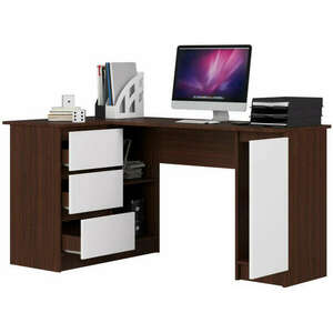 Sarok íróasztal - Akord Furniture - 155 cm - wenge / fehér (bal) kép