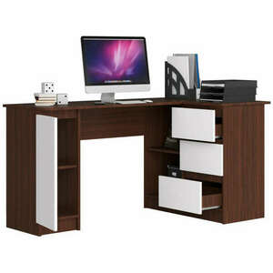 Sarok íróasztal - Akord Furniture - 155 cm - wenge / fehér kép