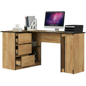 Sarok íróasztal - Akord Furniture - 155 cm - kézműves tölgy (bal) kép