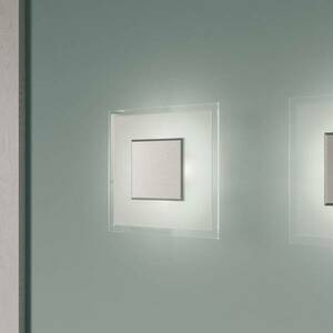 Quitani LED-es fali lámpa Lole, üveg, matt alumínium, 25 x 25 cm kép