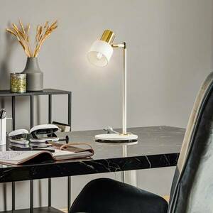 Destin asztali lámpa, állítható, fehér/sárgaréz kép
