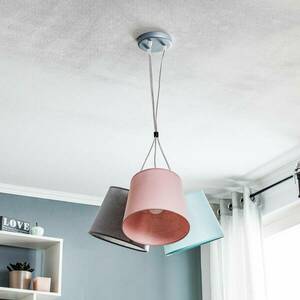 Rossa függő lámpa, 3 izzós szürke/rózsaszín/zöld kép