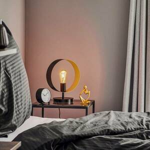 Hula asztali lámpa gyűrűs kialakítás, fekete/arany kép