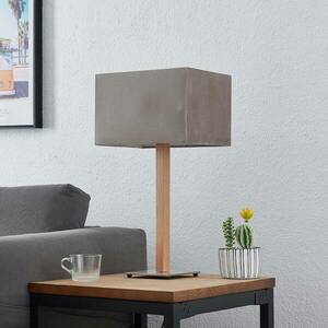 Lucande Heily asztali lámpa, szögletes, szürke kép