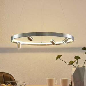 Lucande Paliva LED függő lámpa, 64 cm, nikkel kép