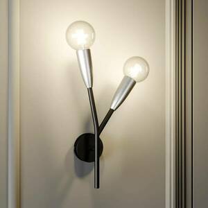 Lucande Carlea fali lámpa, 2 izzós fekete-nikkel kép