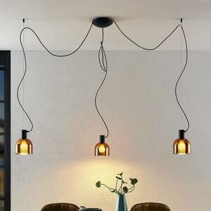 Lucande Serina függő lámpa, három izzós, üveg réz kép