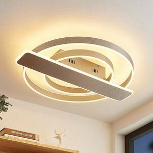 Lucande Linetti LED mennyezeti lámpa kerek nikkel kép