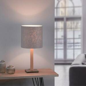 Quitani asztali lámpa Elif, filc, szögletes, natúr tölgyfa kép