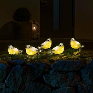 LED világító madárfigurák kültérre, 5 darabos készlet kép