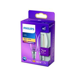 Philips LED gyertya izzószál E14 2W 2 700 K 2db kép