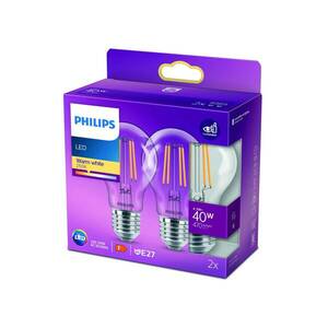 Philips LED lámpa E27 4, 3W 2 700K izzószál 2db-os kép
