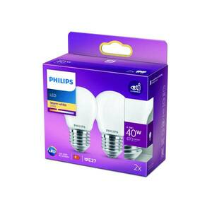 Philips LED lámpa E27 P45 4, 3W 2700K opál 2db kép