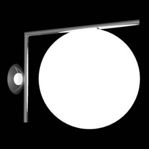 FLOS IC C/W2 fali lámpa, fekete Ø 30 cm kép