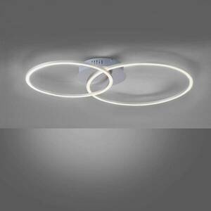 Ivanka LED mennyezeti lámpa, két gyűrűs, acél kép