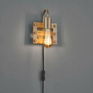 Fali lámpa Khan, vintage, kábel + dugó, egy izzós kép
