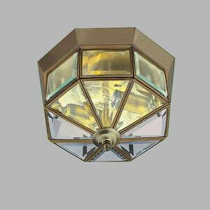 Mennyezeti lámpa Flush klasszikus sárgaréz antik, nyolcszögletű kép