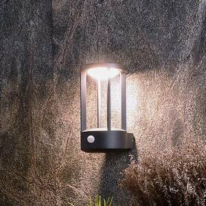 Érzékelős kültéri fali lámpa Albaldah, LED, sötétszürke kép