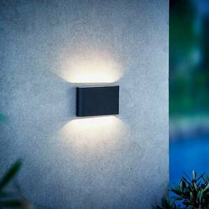LED kültéri fali lámpa Kinver lapos forma, fekete kép