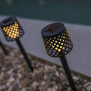 Newgarden LED napelemes lámpa Gretita, fekete, földi tüske, 4 db kép
