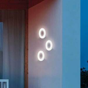 LED kültéri fali lámpa Santorini, fehér, kör alakú kép