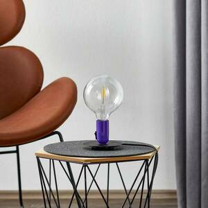 FLOS Lampadina LED asztali lámpa lila, láb fekete kép