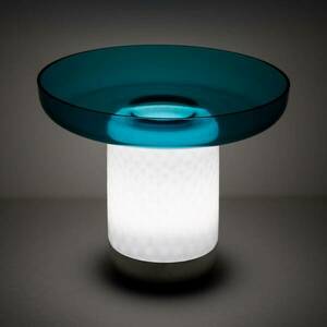 Artemide Bontà LED asztali lámpa, türkiz búra kép