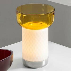 Artemide Bontà LED asztali lámpa, sárga búra kép