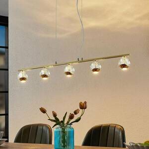 Lucande Kilio LED függő lámpa, 5-izzós, arany kép