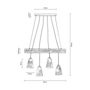 Flarino függő lámpa, fenyőfa, 4-izzós kép