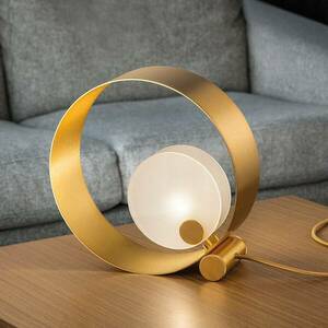 Asztali lámpa Sound TL1, kerek, arany keret, G9 kép