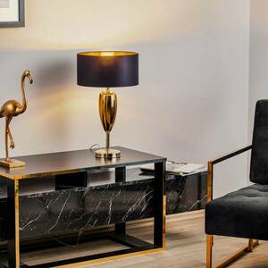 Ogiva - fekete-arany textil asztali lámpa kép