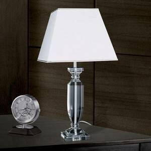 Asztali lámpa Pokal kristállyal króm/fehér kép
