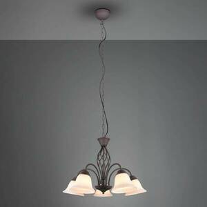 Függő lámpa Rustica, rozsdaszínű, öt-izzós kép