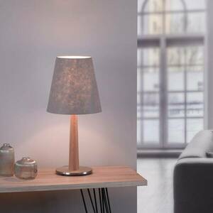 Quitani asztali lámpa Elif, filc, kúpos, natúr tölgyfa kép