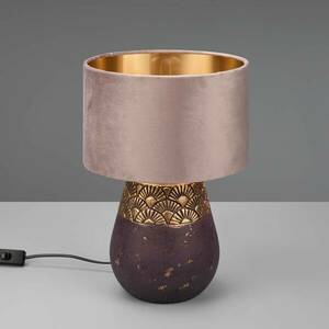 Kiran asztali lámpa Ø26cm kerámiatalp barna kép