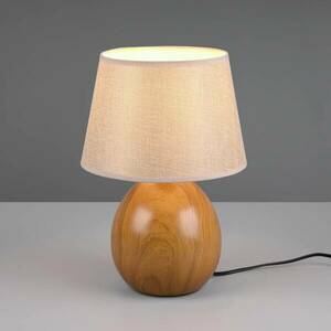Loxur asztali lámpa, 35cm magas, bézs/fahatású kép
