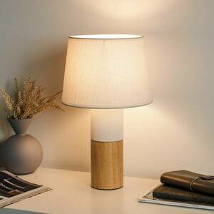 Pauleen Woody Elegance asztali lámpa, fa/textília kép