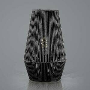 Kötél asztali lámpa papírból, fekete, Ø 20 cm, Ø 20 cm kép
