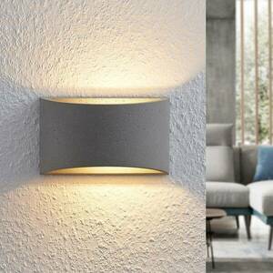 Lindby Edvin LED fali lámpa betonból, félkör alakú kép