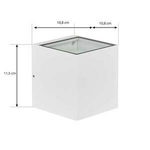 Prios kültéri fali lámpa Tetje, fehér, szögletes, 11.5 cm kép