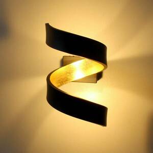 LED fali lámpa Helix, fekete-arany, 17 cm kép