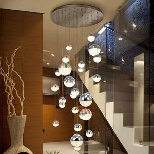 LED függő lámpa gömb többszínű 27-izzós App kép