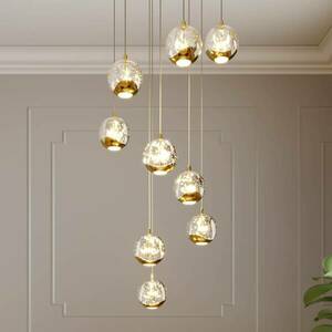 Lucande Hayley LED függő lámpa, 9 izzós, arany kép
