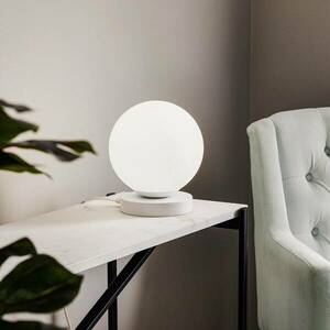 Gömb asztali lámpa, fehér talp kép