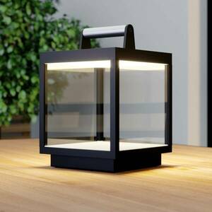 Lucande LED-es újratölthető asztali lámpa Cube, alumínium, USB, IP54, kép