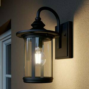 Lindby kültéri fali lámpa Zayn, fekete, üveg, 33, 4 cm, E27 kép