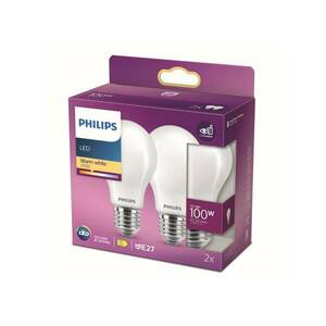 Philips LED lámpa E27 10, 5W 2 700K opál 2db-os kép