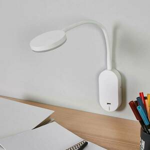 Lindby LED fali lámpa Milow, fehér, 39, 5 cm, USB csatlakozással kép